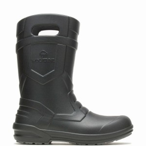 Botas Wolverine Scout Injected Pull-On Wellington Hombre Negras | SEQ934TV