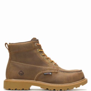 Botas de Trabajo Wolverine Floorhand Moc-Toe 6" Steel-Toe Hombre Marrones | SHG3049UI