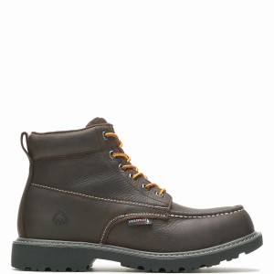 Botas de Trabajo Wolverine Floorhand Moc-Toe 6" Steel-Toe Hombre Marrones Oscuro | PQA8261HO