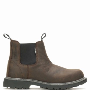 Botas de Trabajo Wolverine Floorhand Steel-Toe Romeo Hombre Marrones Oscuro | CVT5445IR