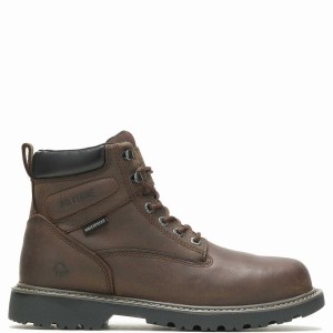 Botas de Trabajo Wolverine Floorhand Waterproof 6" Hombre Marrones Oscuro | XTX3790IW