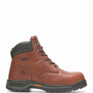 Botas de Trabajo Wolverine Harrison Lace-Up Steel-Toe 6" Hombre Marrones | MDY6673IL