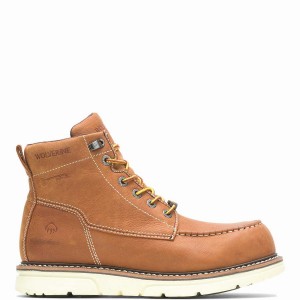 Botas de Trabajo Wolverine I-90 DuraShocks® Moc-Toe CarbonMAX® 6" Hombre Marrones | TWD510IU