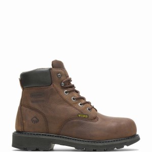 Botas de Trabajo Wolverine McKay Waterproof Steel-Toe 6” Hombre Marrones | KQH974UY