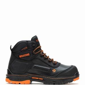 Botas de Trabajo Wolverine Overpass CarbonMAX® 6" Hombre Negras Naranjas | LII9622WT