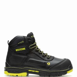 Botas de Trabajo Wolverine Overpass CarbonMAX® 6" Hombre Negras Amarillo | ROQ8559NY