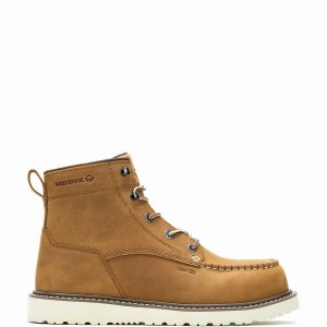 Botas de Trabajo Wolverine Trade Wedge Unlined 6" Moc-Toe Composite-Toe Hombre Marrones | MJP5657UN