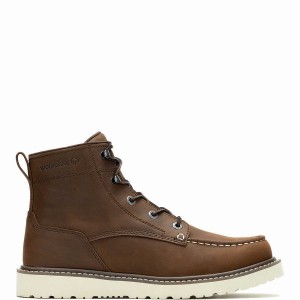 Botas de Trabajo Wolverine Trade Wedge Unlined 6" Moc-Toe Hombre Marrones Oscuro | BAU5858QS