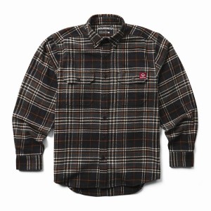 Camisas Wolverine Glacier Heavyweight Long Sleeve Flannel Hombre Negras | JIY244IB