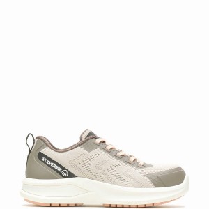 Zapatos de Trabajo Wolverine Bolt DuraShocks® Knit CarbonMax® Mujer Beige | SCF624CI