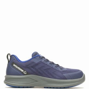 Zapatos de Trabajo Wolverine Bolt DuraShocks® Knit CarbonMax® Hombre Azul Marino | KSD8251MO