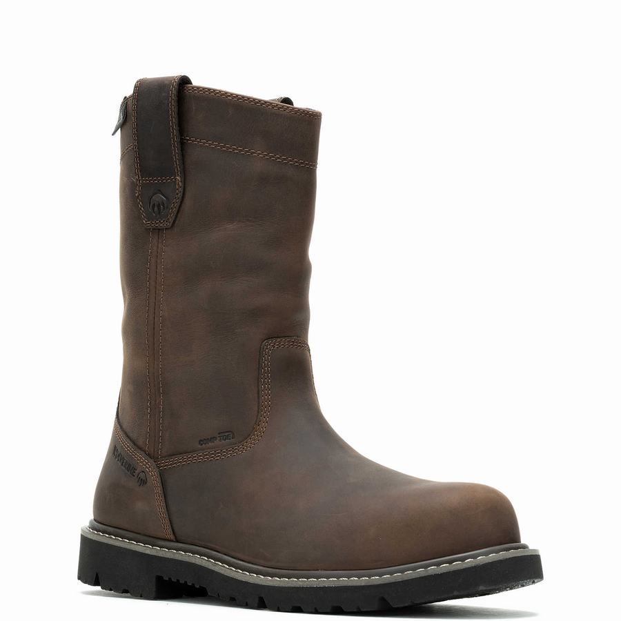 Botas Wolverine Revival Composite-Toe Work Wellington Hombre Marrones Oscuro | DSM9116CE