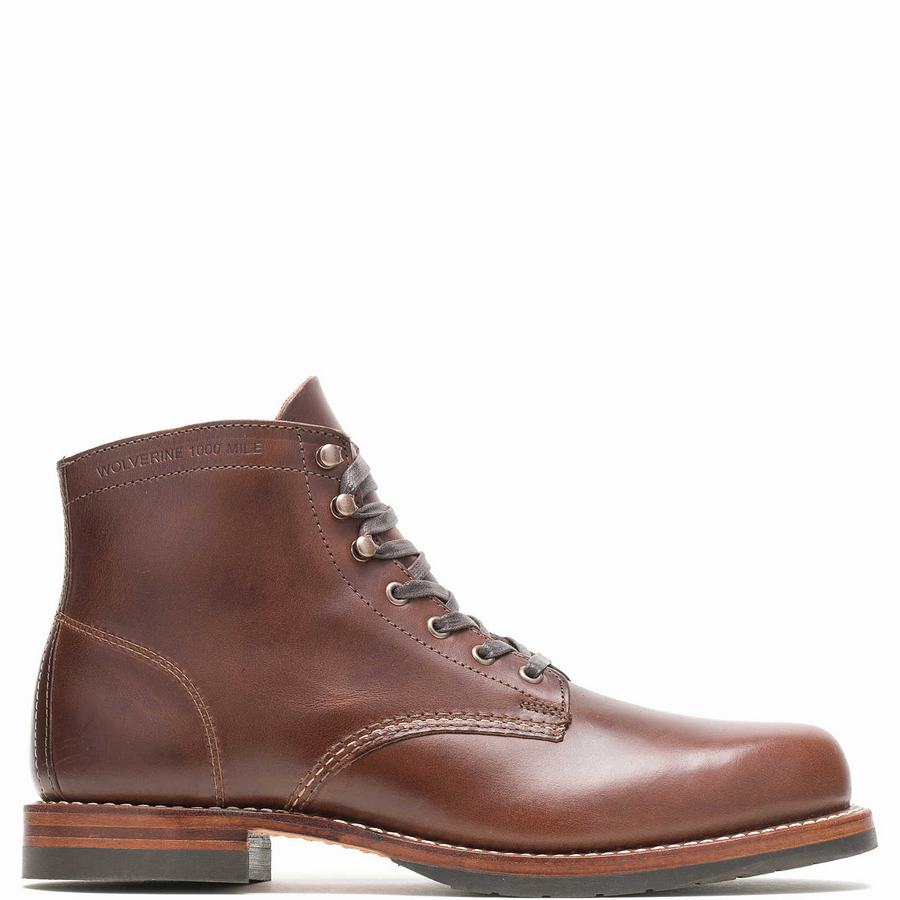 Botas de Trabajo Wolverine 1000 Mile Plain-Toe Classic Hombre Marrones | TDE451AB