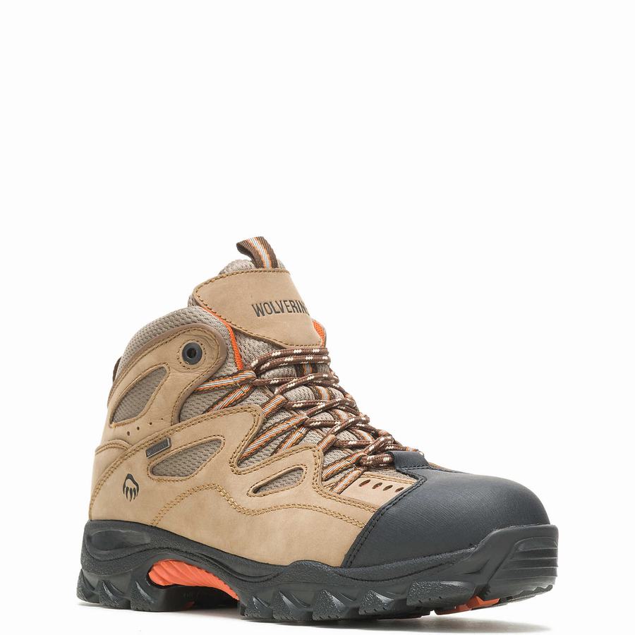 Botas de Trabajo Wolverine Durant Waterproof Steel-Toe Hombre Marrones Claro Naranjas | XLP3980CW