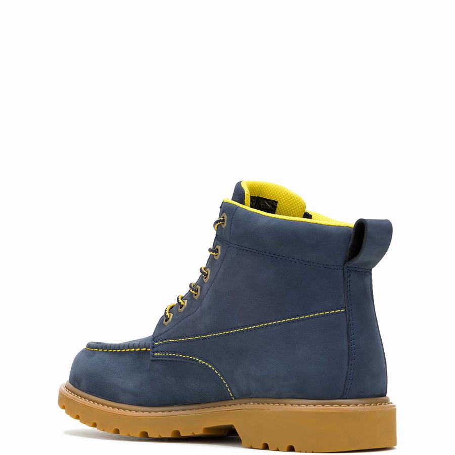 Botas de Trabajo Wolverine x Valiant University of Michigan Floorhand Moc Toe Hombre Azul Marino | JZD8590FW