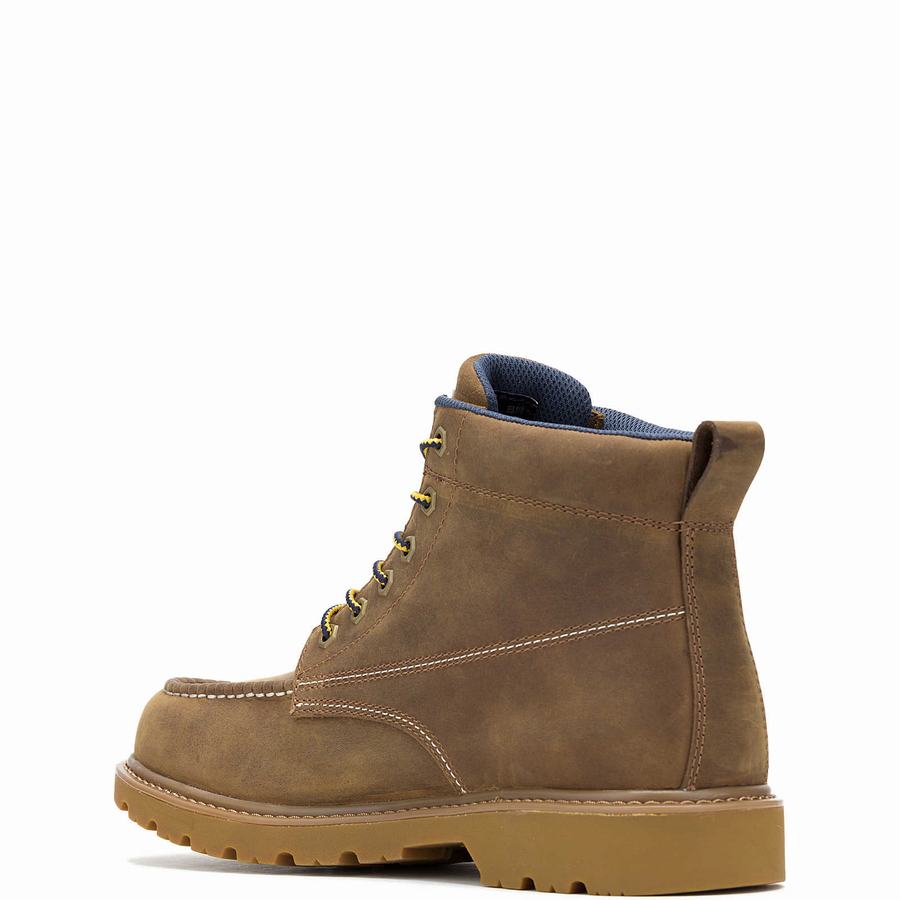 Botas de Trabajo Wolverine x Valiant University of Michigan Floorhand Moc Toe Hombre Marrones | YCM881HI