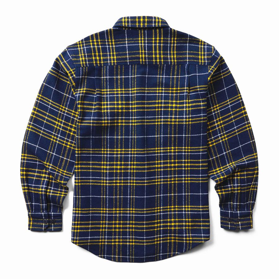 Camisas Wolverine Glacier Heavyweight Long Sleeve Flannel Hombre Azules | YXY961RE