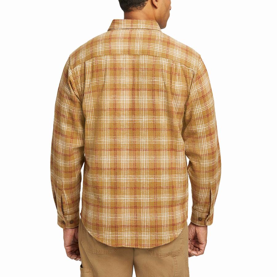 Camisas Wolverine Glacier Heavyweight Long Sleeve Flannel Hombre Marrones | ATP8852EG