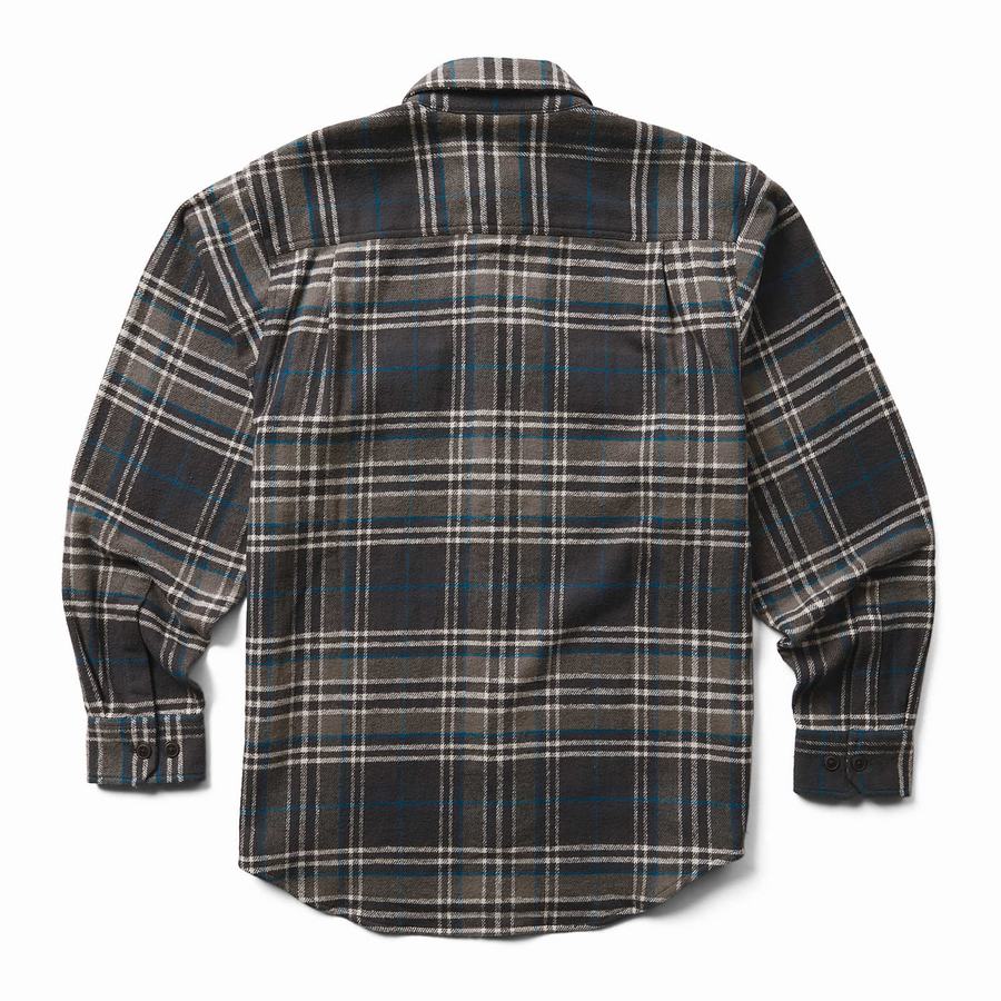 Camisas Wolverine Glacier Heavyweight Long Sleeve Flannel Hombre Gris Negras | AVA2433PZ