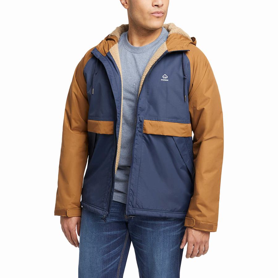 Chaquetas Wolverine I-90 Sherpa Lined Rain Hombre Azul Marino | QWE895BO