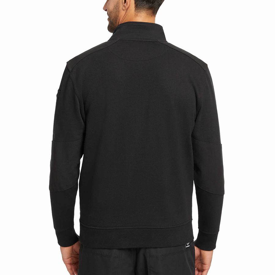 Fleece Wolverine Job Shirt Quarter Zip Hombre Negras | ZBA1823WO