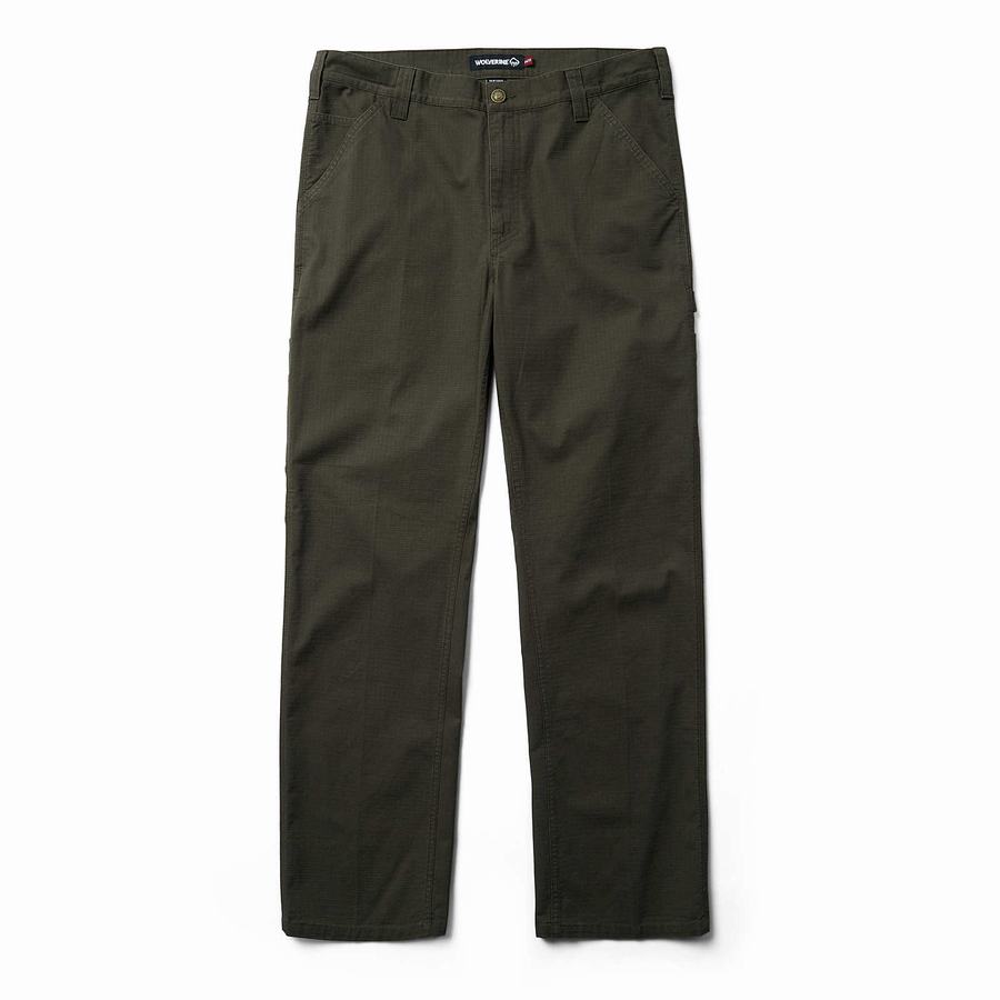 Pantalon Wolverine Eaton Ripstop Carpenter Hombre Negras Verde | UEH5591MY